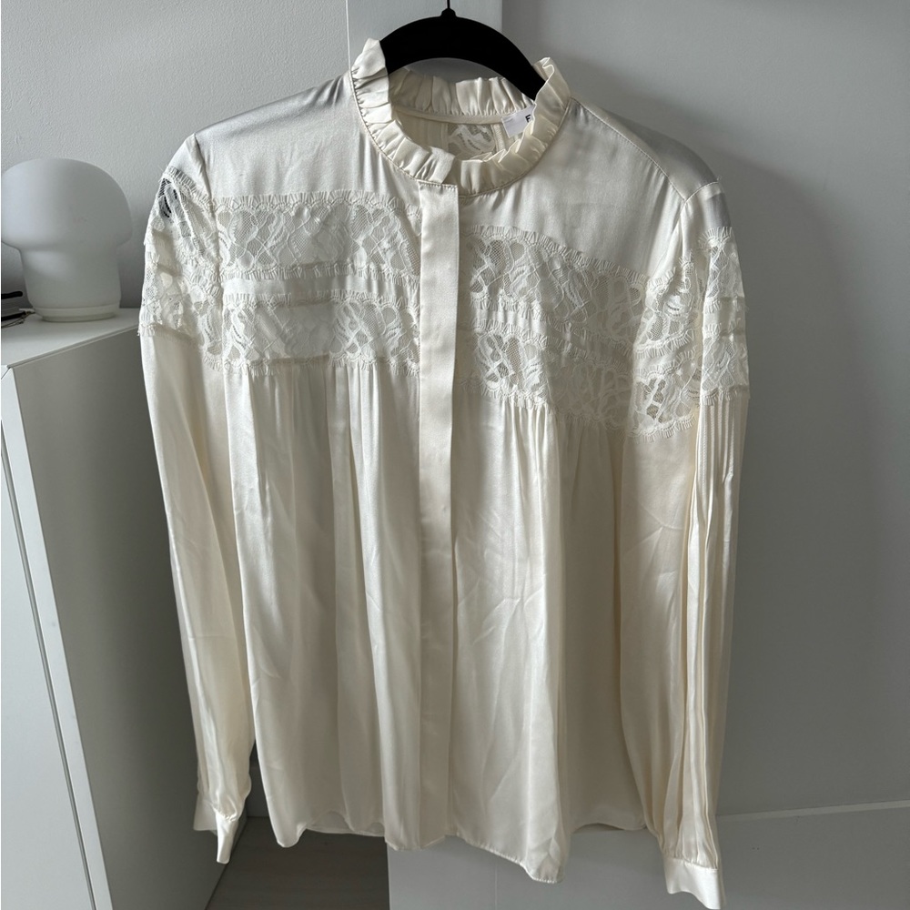 Frame Silk and Lace Blouse